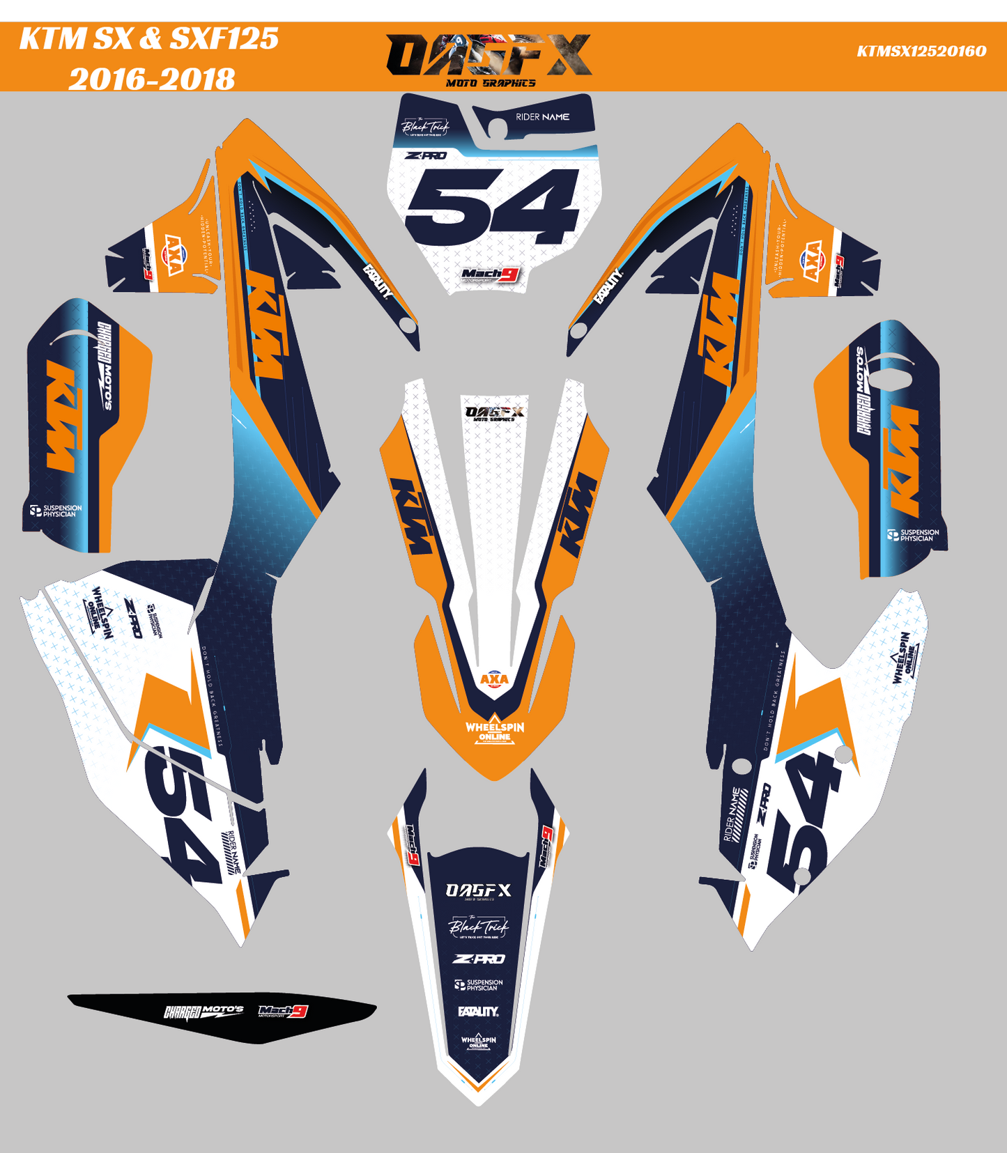 Grapbics kit for 2016 to 2018 KTM SX 125 & SXF 125