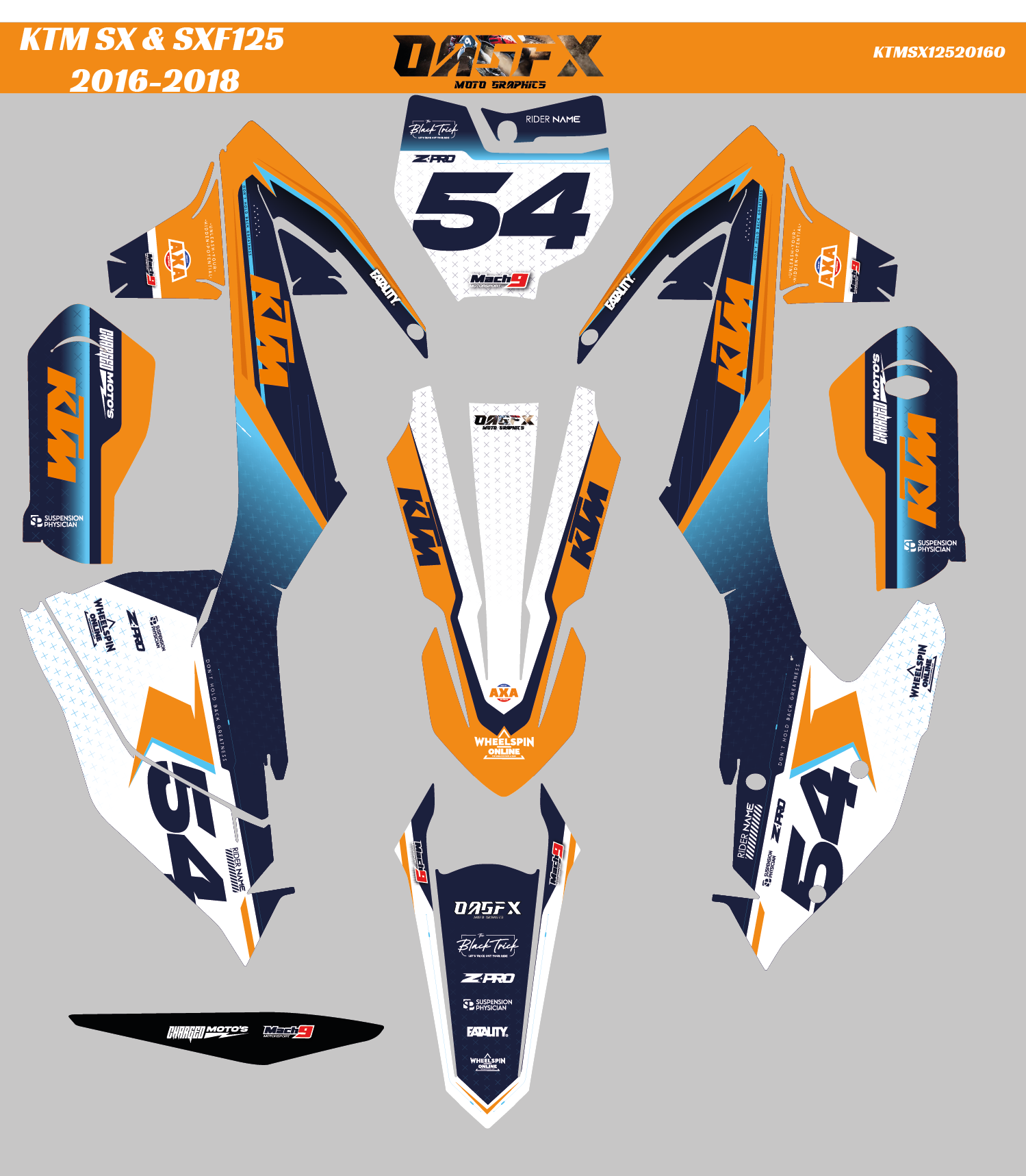 Grapbics kit for 2016 to 2018 KTM SX 125 & SXF 125