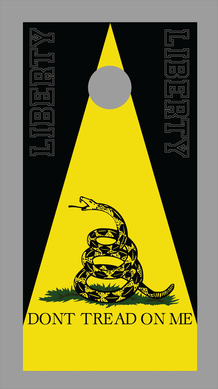 Liberty Gadsden Flag Cornhole Board Skins (Pair)