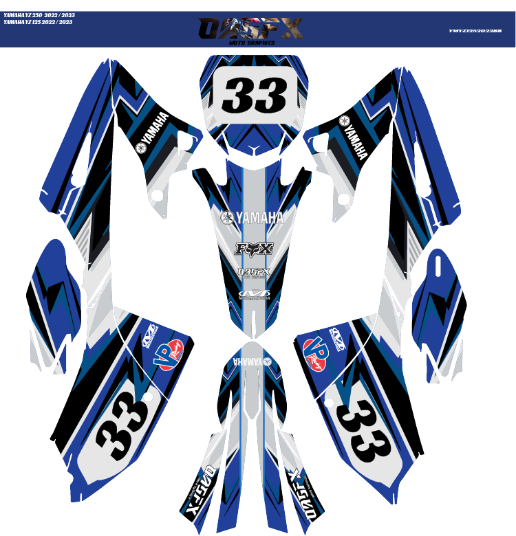 Graphics Kit for 2022-2023 YAMAHA YZ125 & YZ250