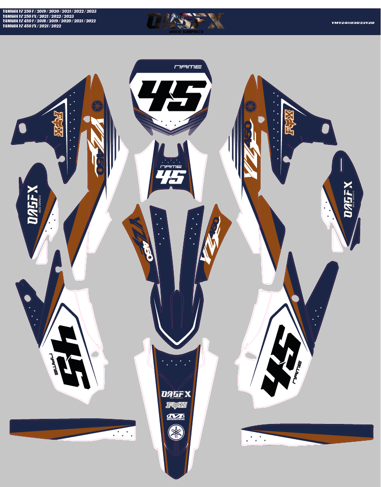YAMAHA YZ450F 2018 to 2023 - BO Graphics Kit