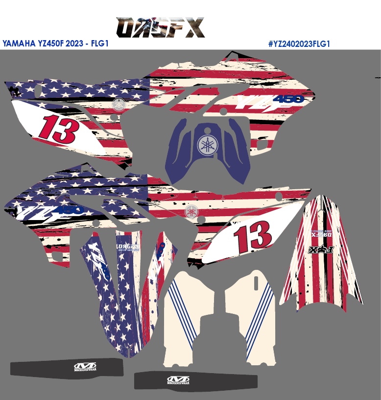 YAMAHA YZ450F 2023 - Flag Graphics Kit