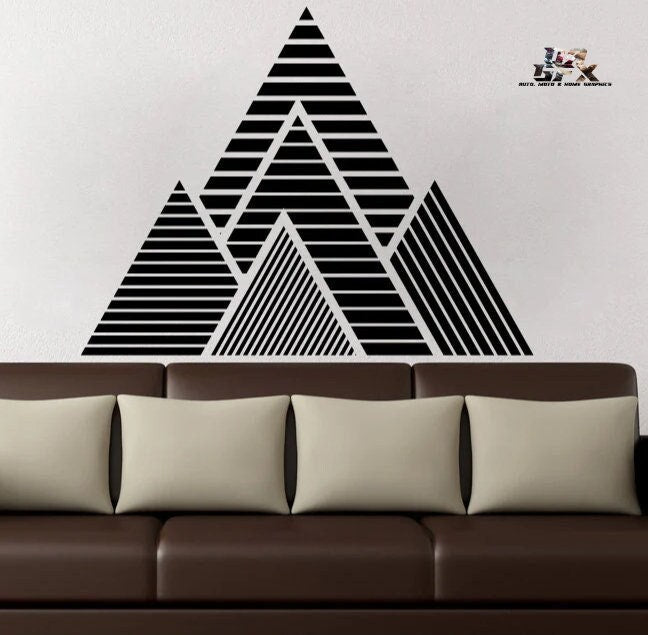 Triangle Geometric Mountains Wall Decor Vinyl