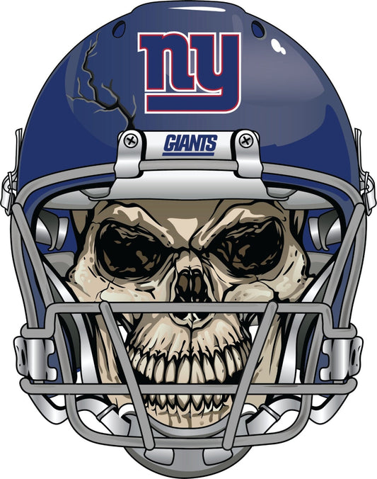 New York Giants NY Skull Helmet Large Print  - Car Wall Decal Small to X Large Print