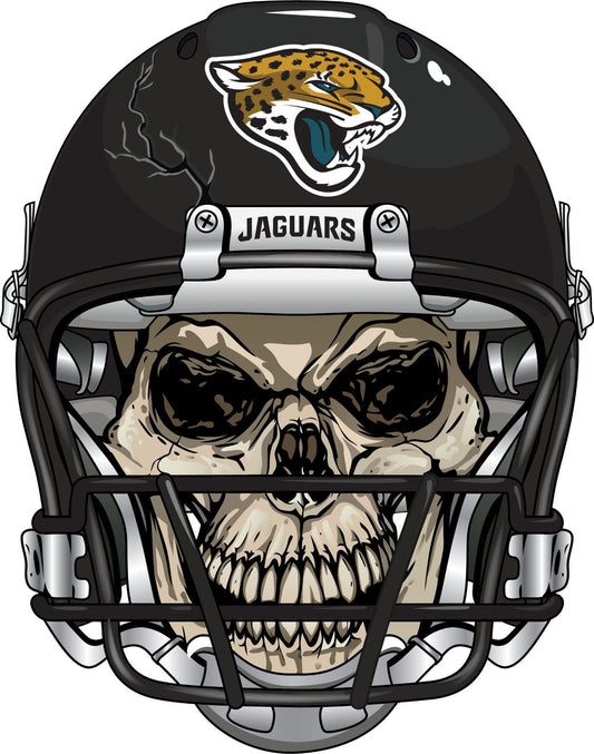 Jacksonville Jaguars Skull Helmet Large Print  - Car Wall Decal Small to X Large Print
