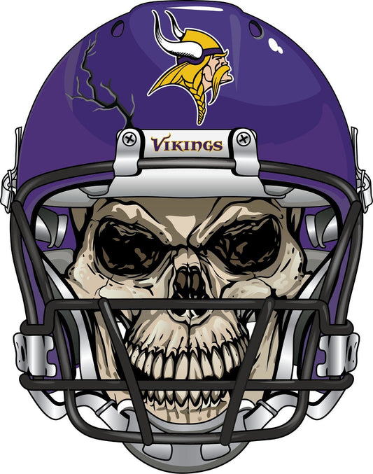 Minnesota Vikings Skull Helmet Large Print  - Car Wall Decal Small to X Large Print