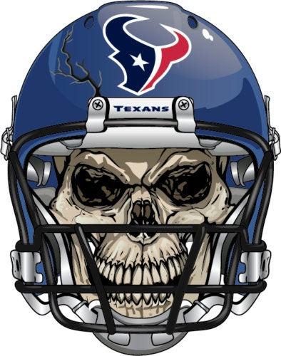 Houston Texans Skull Helmet Large Print  - Car Wall Decal Small to X Large Print