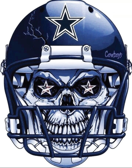 Dallas Cowboys Skull Helmet Large Print  - Car Wall Decal Small to X Large Print