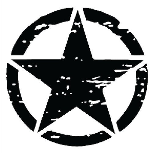 Distressed Star Truck - Wall Decal Large Print Available - Car Wall Decal Small to X Large Print