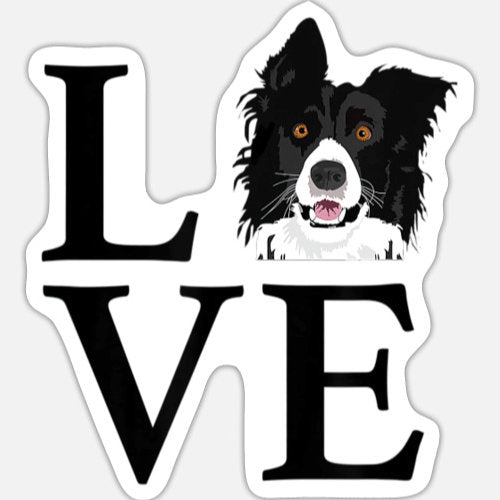 Border Collie Love Car - Truck - Wall Decal Large Print Available - Car Wall Decal Small to X Large Print