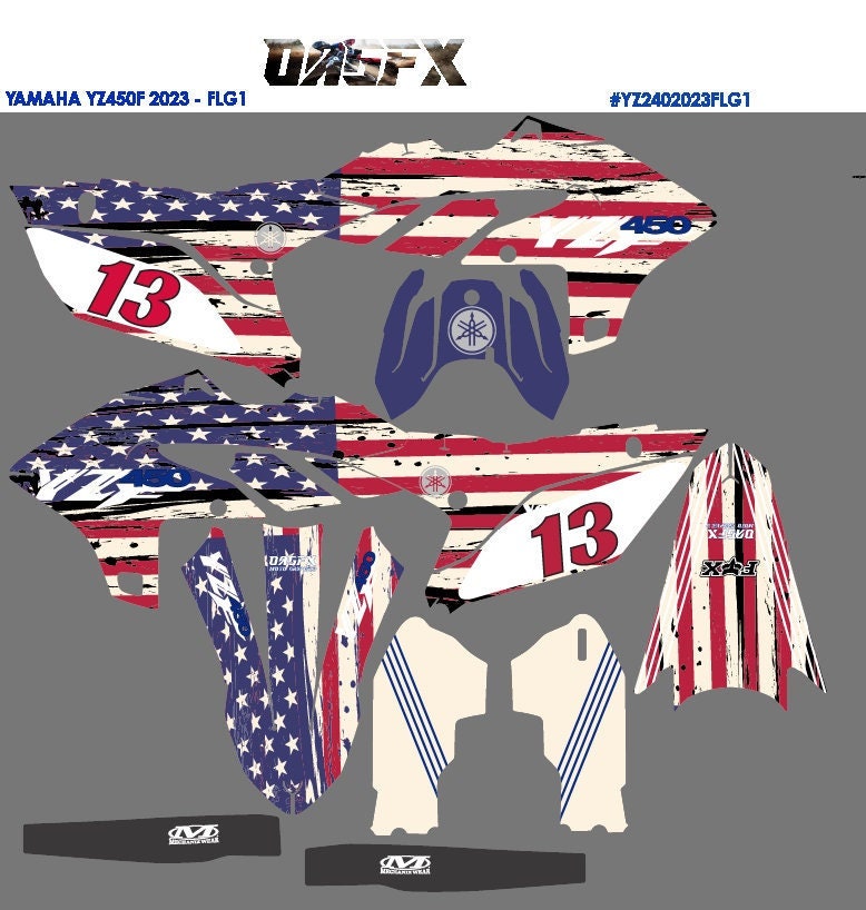 OAGFX 2018 - 2023 Yamaha YZ 250F and 450F Flag Series Graphic Kit - Pro Edition