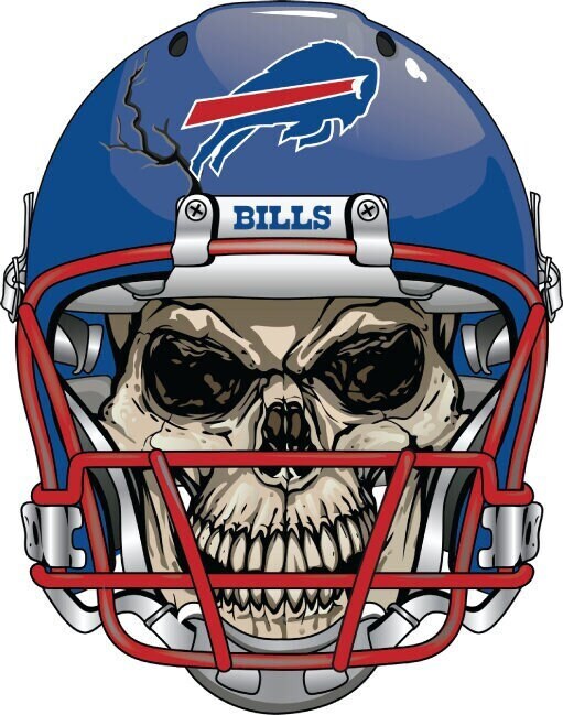 Buffalo Bills Skull Helmet Large Print  - Car Wall Decal Small to X Large Print