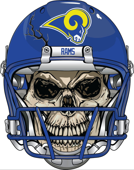 Los Angeles Rams Skull Helmet Large Print  - Car Wall Decal Small to X Large Print