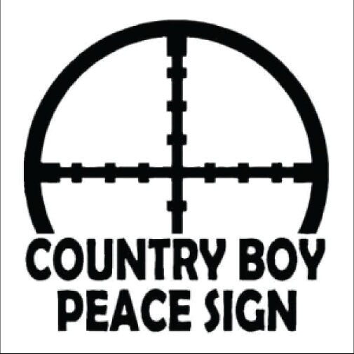 Country Boy Pease Sign Jeep - Truck - Wall Decal Large Print Available - Car Wall Decal Small to X Large Print