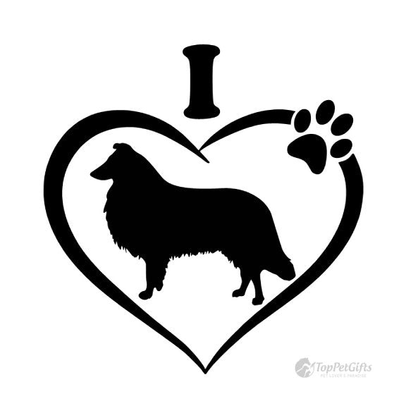 Love My Collie Car - Truck - Wall Decal Large Print Available - Car Wall Decal Small to X Large Print