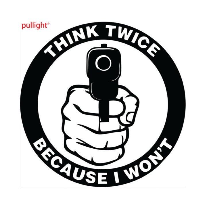 Think Twice Pro Gun Car - Truck - Wall Decal Large Print Available - Car Wall Decal Small to X Large Print